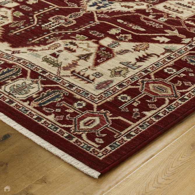 Nomad 1801 X Traditional Persian Medallion Border Wool Red/Cream/Multicolour Low Flat-Pile Rug-Oriental Weavers-Rug Love - The Most Loved Rug Store