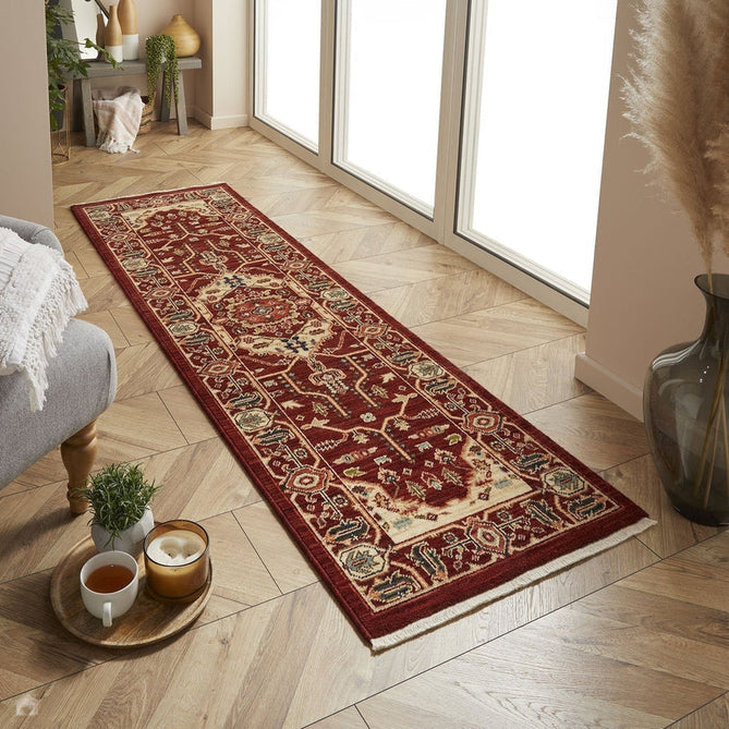 Nomad 1801 X Traditional Persian Medallion Border Wool Red/Cream/Multicolour Low Flat-Pile Rug-Oriental Weavers-Rug Love - The Most Loved Rug Store