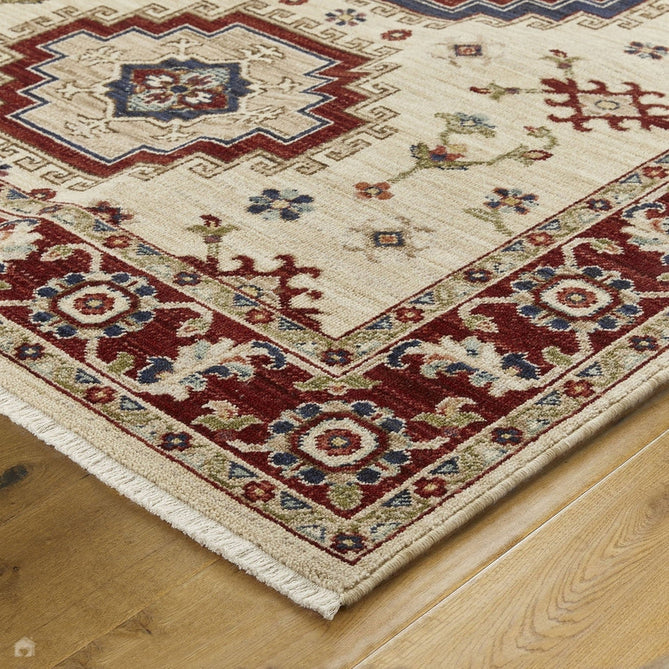 Nomad 5561 J Traditional Persian Medallion Border Wool Beige/Red/Blue/Multicolour Low Flat-Pile Rug-Oriental Weavers-Rug Love - The Most Loved Rug Store