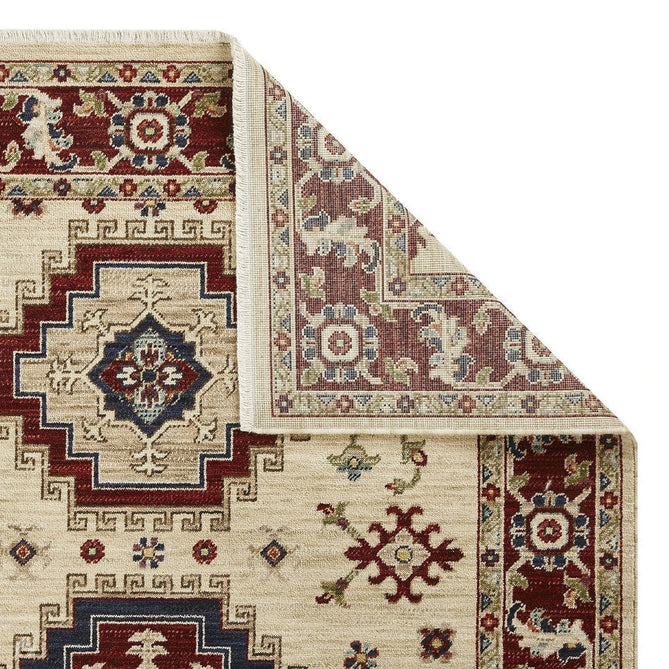 Nomad 5561 J Traditional Persian Medallion Border Wool Beige/Red/Blue/Multicolour Low Flat-Pile Rug-Oriental Weavers-Rug Love - The Most Loved Rug Store