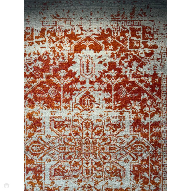 Nova NV09 Antique Traditional Medallion Border Durable Short Pile Orange/Cream/Grey Rug-Asiatic Carpets-Rug Love - The Most Loved Rug Store