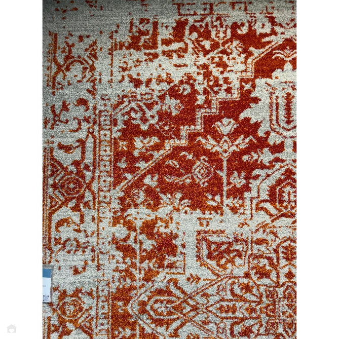 Nova NV09 Antique Traditional Medallion Border Durable Short Pile Orange/Cream/Grey Rug-Asiatic Carpets-Rug Love - The Most Loved Rug Store