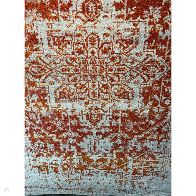 Nova NV09 Antique Traditional Medallion Border Durable Short Pile Orange/Cream/Grey Rug-Asiatic Carpets-Rug Love - The Most Loved Rug Store