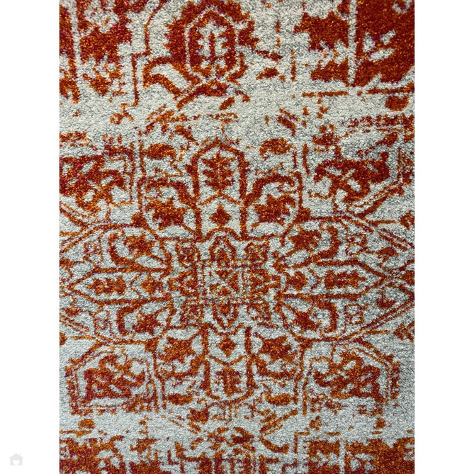 Nova NV09 Antique Traditional Medallion Border Durable Short Pile Orange/Cream/Grey Rug-Asiatic Carpets-Rug Love - The Most Loved Rug Store