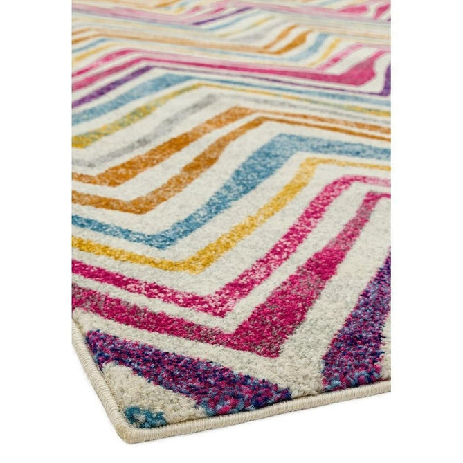 Nova NV21 Rhythm Modern Abstract Durable Short Pile Pink/Orange/Yellow/Green/Blue/Purple/Multicolour Rug-Asiatic Carpets-Rug Love - The Most Loved Rug Store