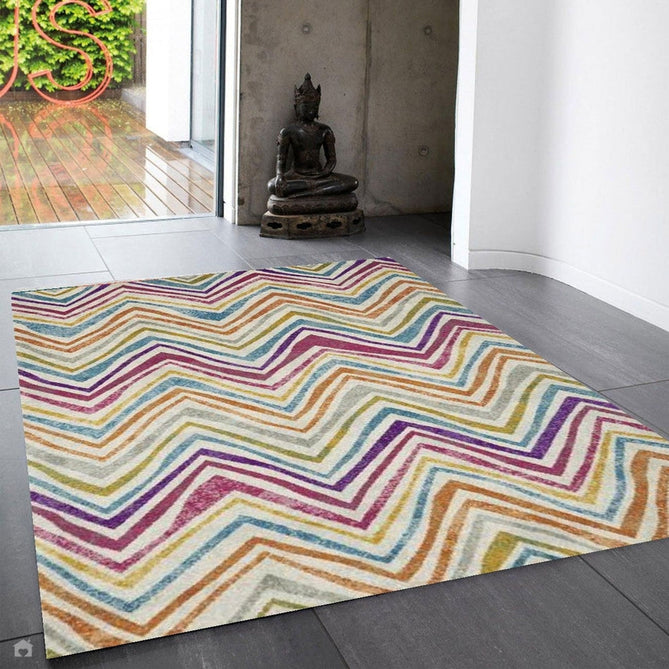 Nova NV21 Rhythm Modern Abstract Durable Short Pile Pink/Orange/Yellow/Green/Blue/Purple/Multicolour Rug-Asiatic Carpets-Rug Love - The Most Loved Rug Store