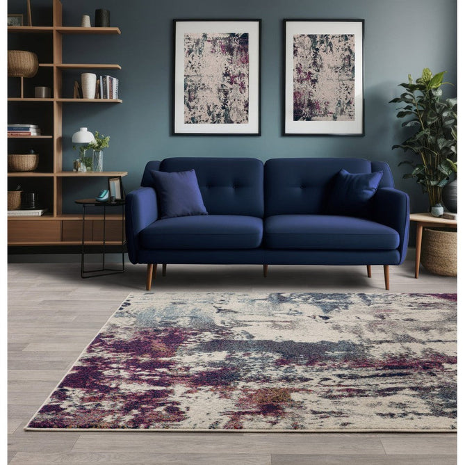 Nova NV23 Abstract Modern Abstract Durable Short Pile Navy Multicolour Rug-Asiatic Carpets-Rug Love - The Most Loved Rug Store