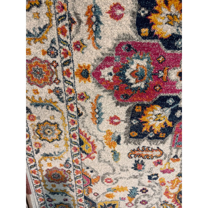 Nova NV24 Persian Traditional Medallion Border Durable Short Pile White/Multicolour Rug-Asiatic Carpets-Rug Love - The Most Loved Rug Store