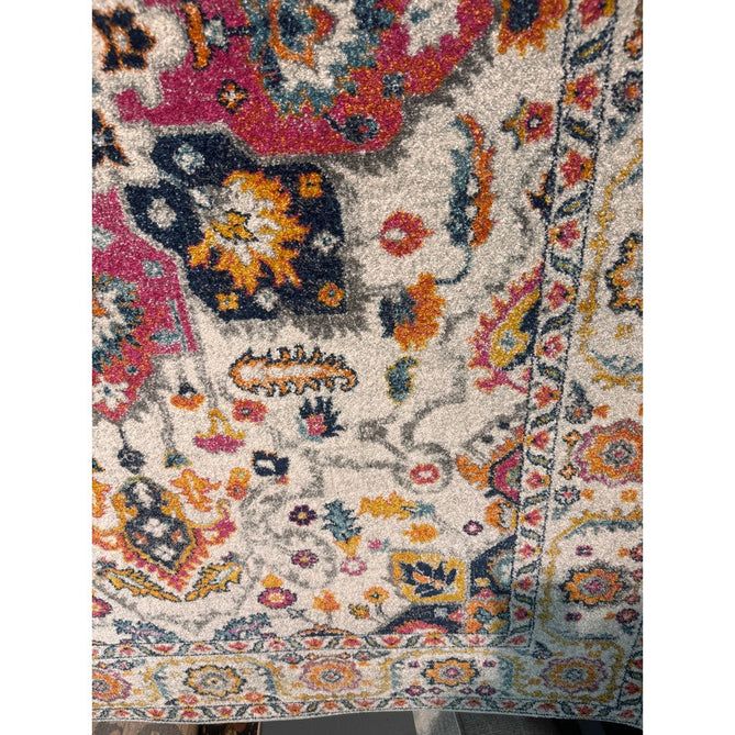 Nova NV24 Persian Traditional Medallion Border Durable Short Pile White/Multicolour Rug-Asiatic Carpets-Rug Love - The Most Loved Rug Store