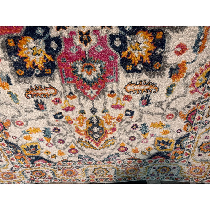 Nova NV24 Persian Traditional Medallion Border Durable Short Pile White/Multicolour Rug-Asiatic Carpets-Rug Love - The Most Loved Rug Store