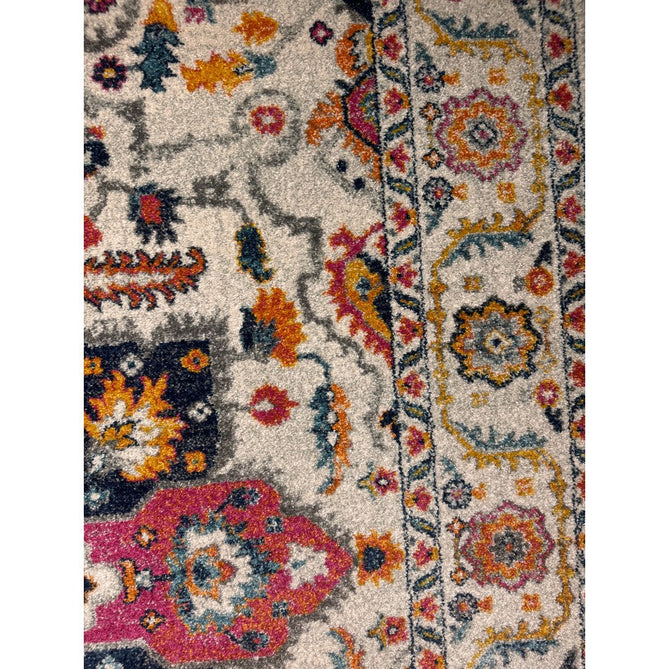 Nova NV24 Persian Traditional Medallion Border Durable Short Pile White/Multicolour Rug-Asiatic Carpets-Rug Love - The Most Loved Rug Store