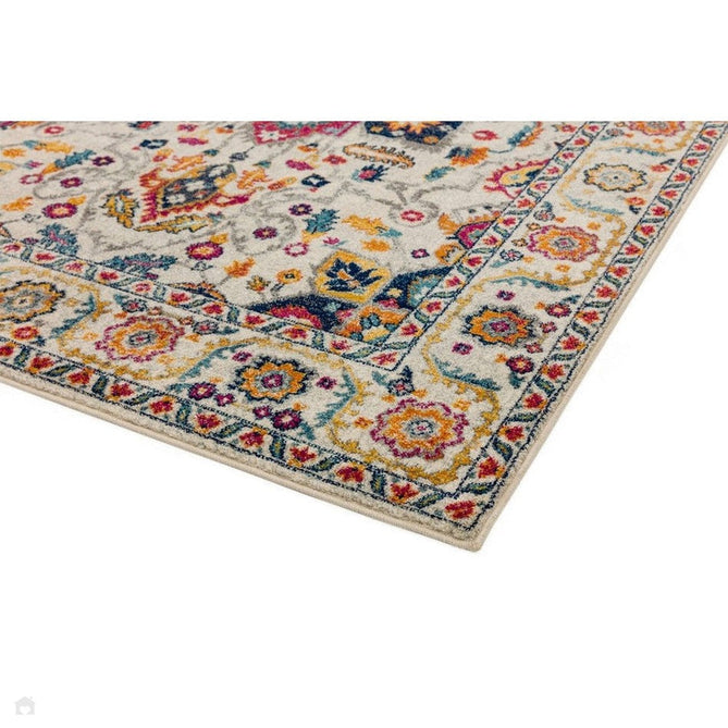 Nova NV24 Persian Traditional Medallion Border Durable Short Pile White/Multicolour Rug-Asiatic Carpets-Rug Love - The Most Loved Rug Store