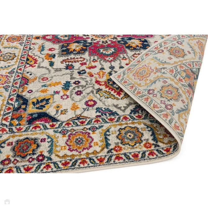 Nova NV24 Persian Traditional Medallion Border Durable Short Pile White/Multicolour Rug-Asiatic Carpets-Rug Love - The Most Loved Rug Store