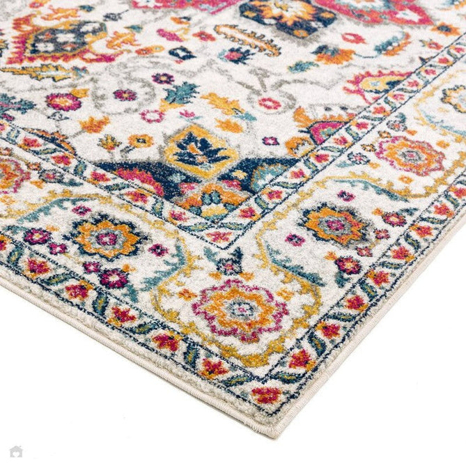 Nova NV24 Persian Traditional Medallion Border Durable Short Pile White/Multicolour Rug-Asiatic Carpets-Rug Love - The Most Loved Rug Store