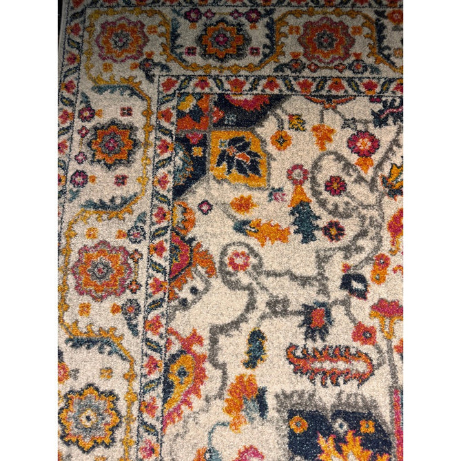 Nova NV24 Persian Traditional Medallion Border Durable Short Pile White/Multicolour Rug-Asiatic Carpets-Rug Love - The Most Loved Rug Store