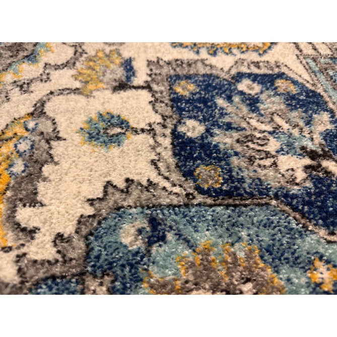 Nova NV25 Persian Traditional Medallion Border Durable Short Pile Blue/Cream/Yellow Rug-Asiatic Carpets-Rug Love - The Most Loved Rug Store