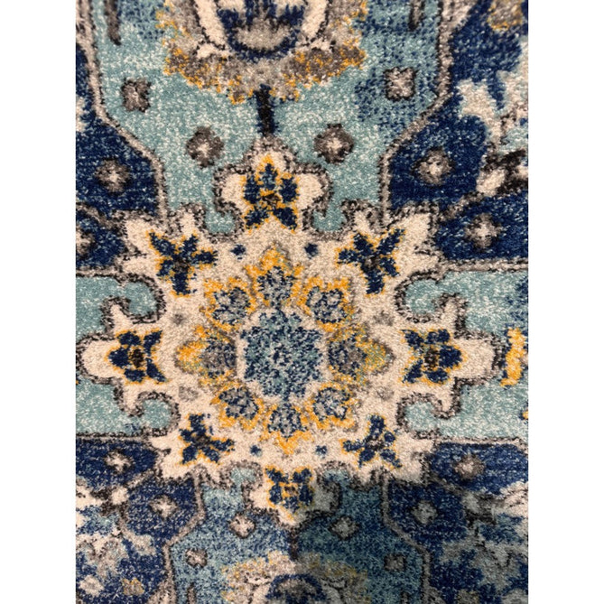 Nova NV25 Persian Traditional Medallion Border Durable Short Pile Blue/Cream/Yellow Rug-Asiatic Carpets-Rug Love - The Most Loved Rug Store