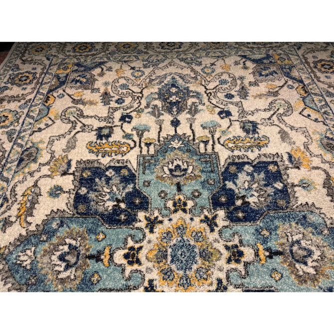 Nova NV25 Persian Traditional Medallion Border Durable Short Pile Blue/Cream/Yellow Rug-Asiatic Carpets-Rug Love - The Most Loved Rug Store