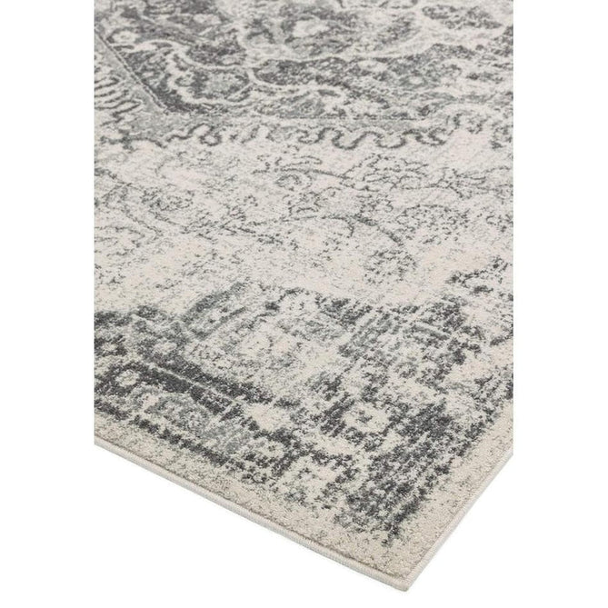 Nova NV26 Medallion Traditional Border Durable Short Pile Ivory/Grey Rug-Asiatic Carpets-Rug Love - The Most Loved Rug Store