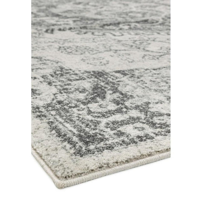 Nova NV26 Medallion Traditional Border Durable Short Pile Ivory/Grey Rug-Asiatic Carpets-Rug Love - The Most Loved Rug Store