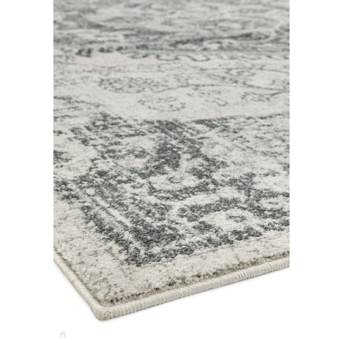 Nova NV26 Medallion Traditional Border Durable Short Pile Ivory/Grey Rug-Asiatic Carpets-Rug Love - The Most Loved Rug Store