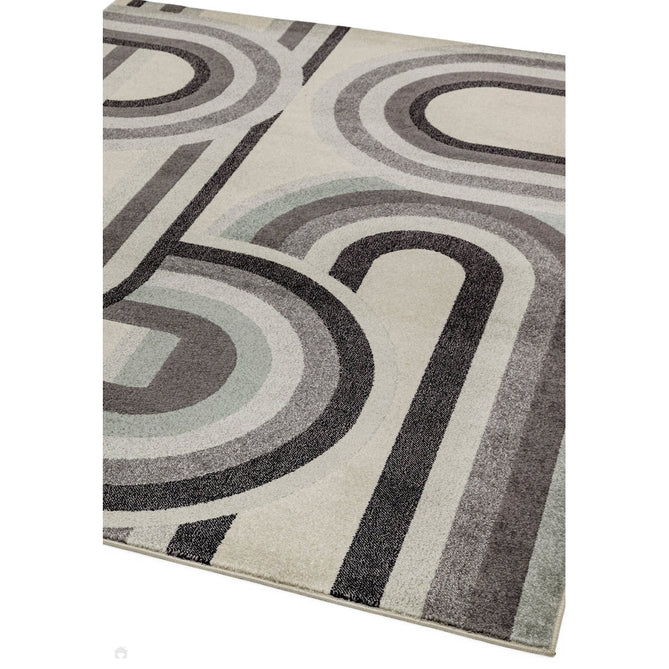 Nova NV29 Retro Modern Abstract Durable Short Pile Grey Rug-Asiatic Carpets-Rug Love - The Most Loved Rug Store