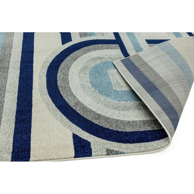 Nova NV30 Retro Modern Abstract Durable Short Pile Blue Rug-Asiatic Carpets-Rug Love - The Most Loved Rug Store