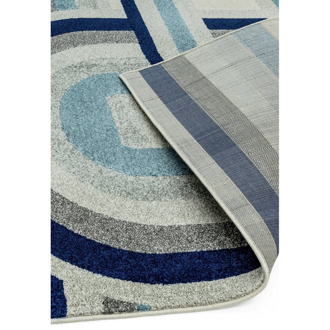 Nova NV30 Retro Modern Abstract Durable Short Pile Blue Rug-Asiatic Carpets-Rug Love - The Most Loved Rug Store