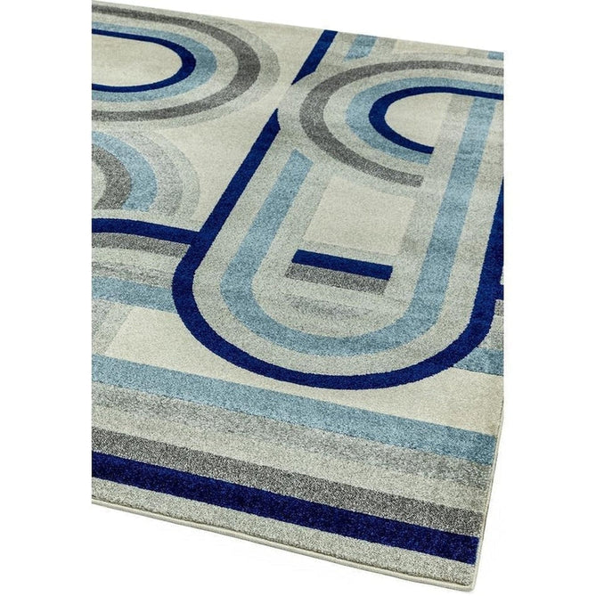 Nova NV30 Retro Modern Abstract Durable Short Pile Blue Rug-Asiatic Carpets-Rug Love - The Most Loved Rug Store