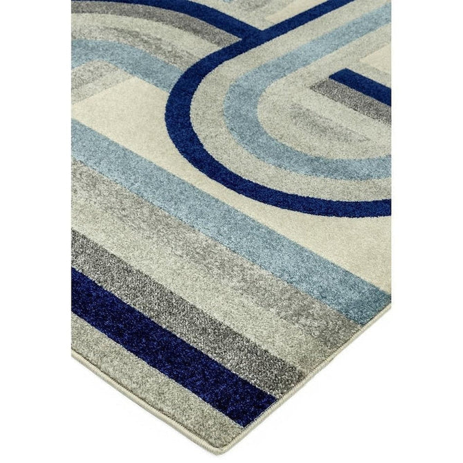 Nova NV30 Retro Modern Abstract Durable Short Pile Blue Rug-Asiatic Carpets-Rug Love - The Most Loved Rug Store