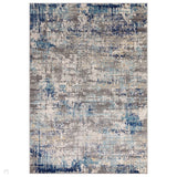 Nova NV40 Illusion Modern Abstract Durable Short Pile Blue/Grey/Yellow Rug