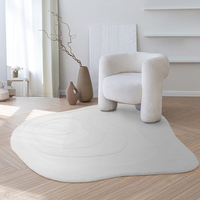 Olsen Surge Modern Plain Abstract Hand Carved Hi-Low Textured Wool Oval Cream Rug-Asiatic Carpets-Rug Love - The Most Loved Rug Store