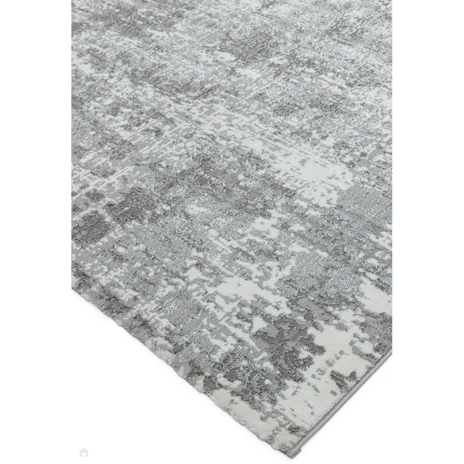 Orion OR05 Abstract Modern Distressed Textured Soft-Touch Metallic Shimmer Silver/Grey/Cream Rug-Asiatic Carpets-Rug Love - The Most Loved Rug Store