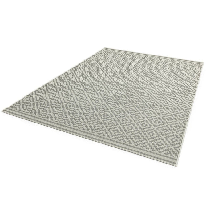 Patio PAT11 Diamond Modern Geometric Durable Stain-Resistant Weatherproof Flatweave In-Outdoor Grey/Cream Rug-Asiatic Carpets-Rug Love - The Most Loved Rug Store