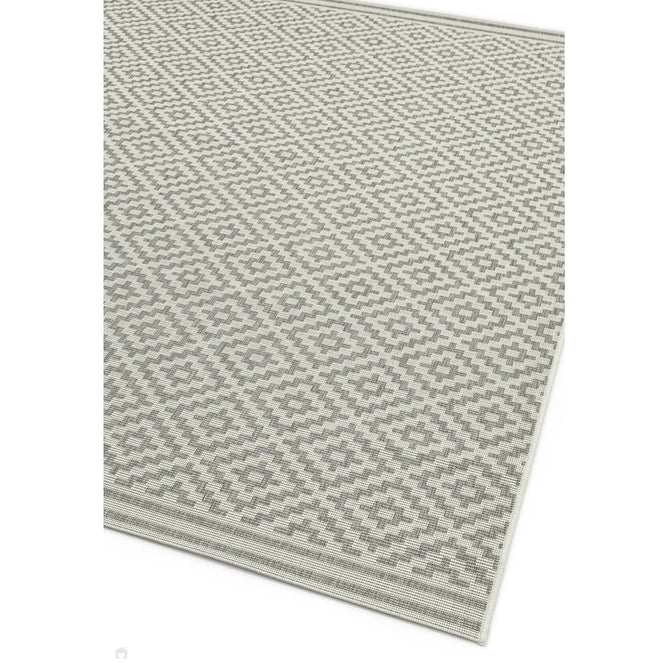 Patio PAT11 Diamond Modern Geometric Durable Stain-Resistant Weatherproof Flatweave In-Outdoor Grey/Cream Rug-Asiatic Carpets-Rug Love - The Most Loved Rug Store