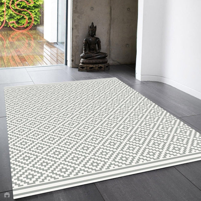 Patio PAT11 Diamond Modern Geometric Durable Stain-Resistant Weatherproof Flatweave In-Outdoor Grey/Cream Rug-Asiatic Carpets-Rug Love - The Most Loved Rug Store