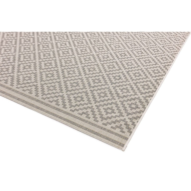 Patio PAT11 Diamond Modern Geometric Durable Stain-Resistant Weatherproof Flatweave In-Outdoor Grey/Cream Rug-Asiatic Carpets-Rug Love - The Most Loved Rug Store