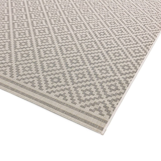 Patio PAT11 Diamond Modern Geometric Durable Stain-Resistant Weatherproof Flatweave In-Outdoor Grey/Cream Rug-Asiatic Carpets-Rug Love - The Most Loved Rug Store