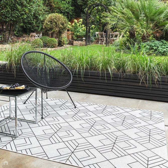 Patio PAT16 Deco Modern Geometric Durable Stain-Resistant Weatherproof Flatweave In-Outdoor Ivory Rug-Asiatic Carpets-Rug Love - The Most Loved Rug Store