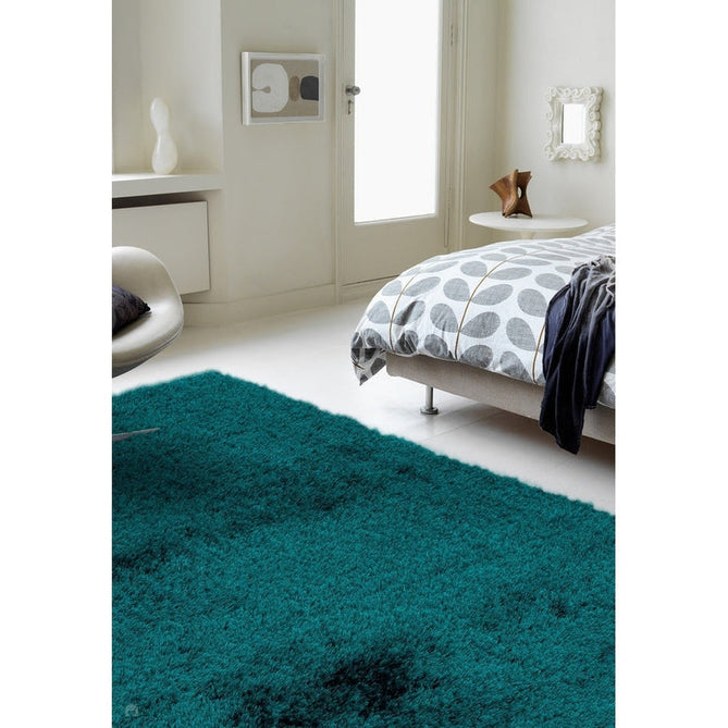 Payton Soft Shimmer Silky Polyester Plain Shaggy Teal Rug-Asiatic Carpets-Rug Love - The Most Loved Rug Store