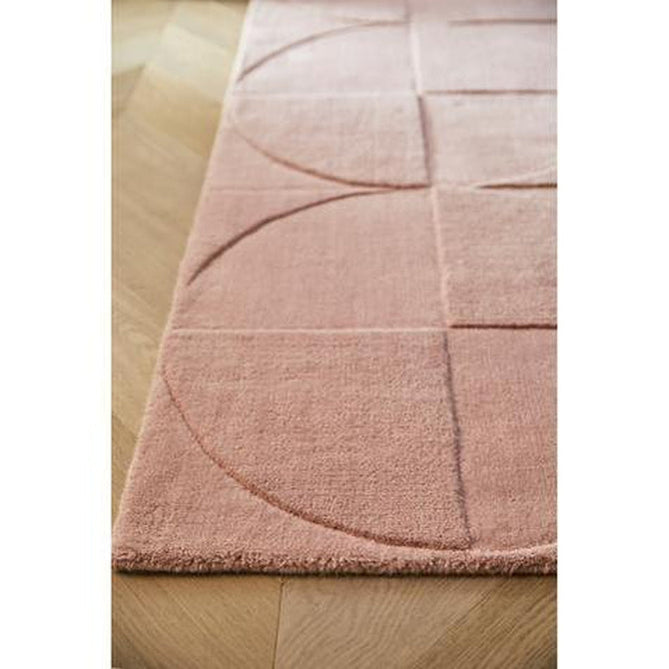 Penny Modern Geometric 3D Hand-Carved Hi-Low Textured Wool Blush Pink Rug-Origins-Rug Love - The Most Loved Rug Store