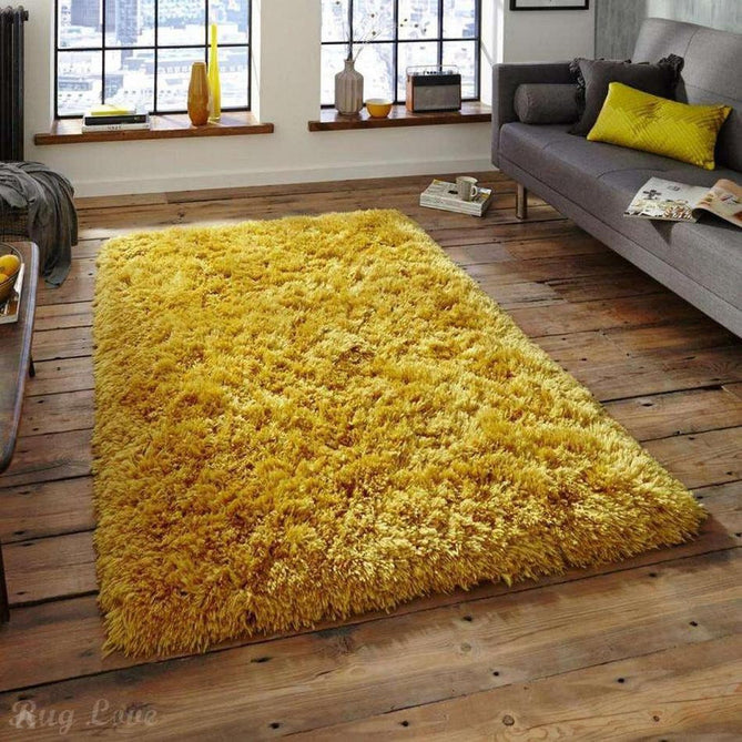 Polar PL 95 Plush Super Soft Fine Yarn Acrylic Hand-Tufted Long Pile Plain Shaggy Yellow Rug-Think Rugs-Rug Love - The Most Loved Rug Store