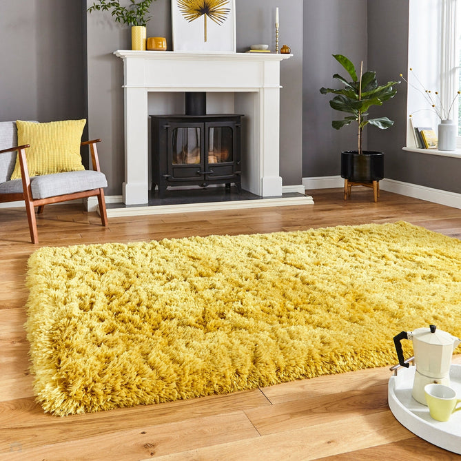 Polar PL 95 Plush Super Soft Fine Yarn Acrylic Hand-Tufted Long Pile Plain Shaggy Yellow Rug-Think Rugs-Rug Love - The Most Loved Rug Store