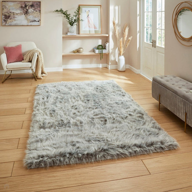 Polar Plush Super Soft Faux Feel Textured Fine Yarn Acrylic Hand-Tufted Long Pile Plain Shaggy Light Grey Rug-Think Rugs-Rug Love - The Most Loved Rug Store