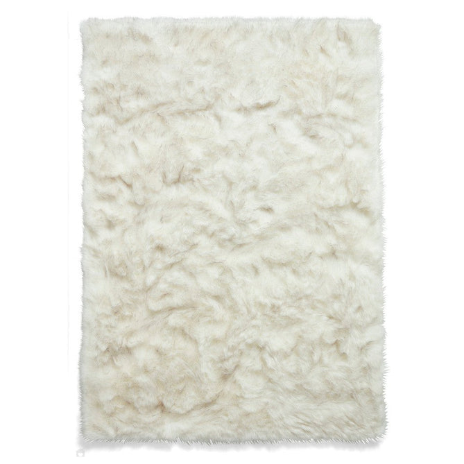 Polar Plush Super Soft Faux Feel Textured Fine Yarn Acrylic Hand-Tufted Long Pile Plain Shaggy White/Grey Rug-Think Rugs-Rug Love - The Most Loved Rug Store