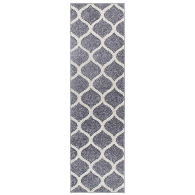 Portland 1095 1 Modern Geometric Arabesque Trellis Carved Durable Short Pile Grey/Cream Rug-Oriental Weavers-Rug Love - The Most Loved Rug Store