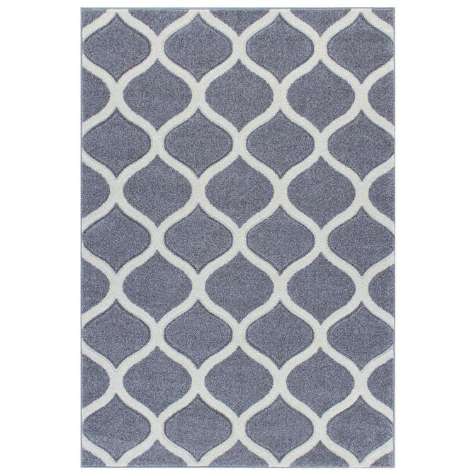 Portland 1095 1 Modern Geometric Arabesque Trellis Carved Durable Short Pile Grey/Cream Rug-Oriental Weavers-Rug Love - The Most Loved Rug Store