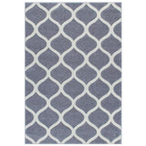 Portland 1095 1 Modern Geometric Arabesque Trellis Carved Durable Short Pile Grey/Cream Rug