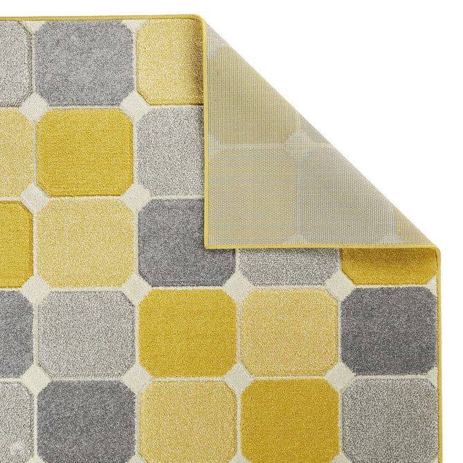 Portland 172 J Modern Geometric Blocks Carved Short-Pile Yellow/Grey/Cream Rug-Oriental Weavers-Rug Love - The Most Loved Rug Store