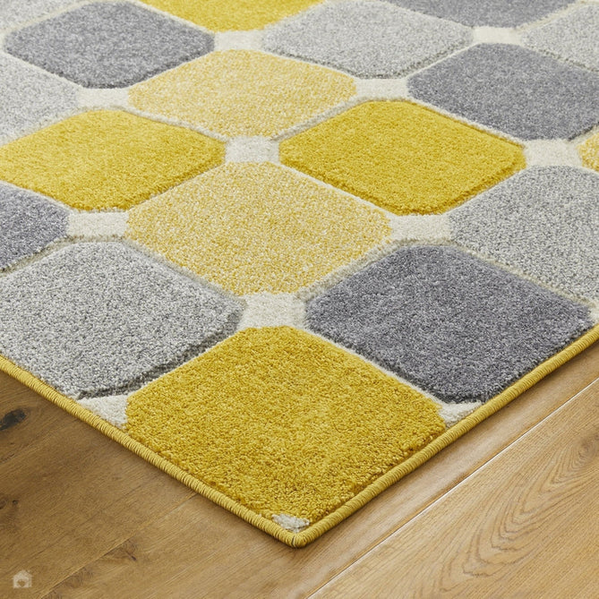 Portland 172 J Modern Geometric Blocks Carved Short-Pile Yellow/Grey/Cream Rug-Oriental Weavers-Rug Love - The Most Loved Rug Store